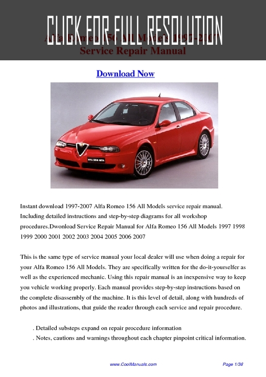 Alfa Romeo 156 Manual